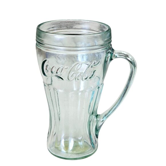 VINTAGE Coca-Cola Glass with Handle Thick Glass - Picture 2 of 5